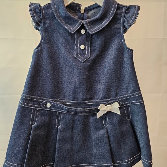 Mayoral Other - NWT Mayoral Girls Denim Twill Pleated Dress - Size 18 mo